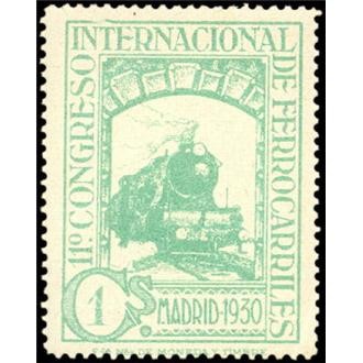 ESPAÑA 1929 469 Sello Nuevo XI Congreso Internacional de Ferrocarriles Locomotora Serie 241