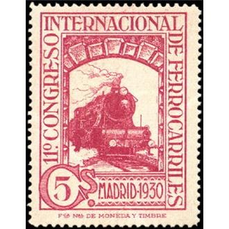 ESPAÑA 1929 471 Sello Nuevo XI Congreso Internacional de Ferrocarriles Locomotora Serie 241