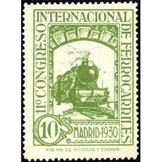 ESPAÑA 1929 472 Sello Nuevo XI Congreso Internacional de Ferrocarriles Locomotora Serie 241 