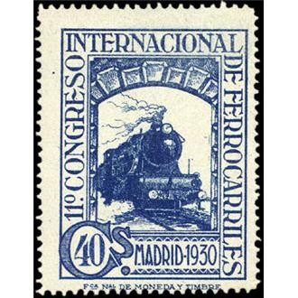 ESPAÑA 1929 477 Sello Nuevo XI Congreso Internacional de Ferrocarriles Locomotora Serie 241