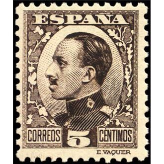 ESPAÑA 1930 491 Sello Nuevo Alfonso XIII Tipo Vaquer de perfil nº control al dorso YV404 