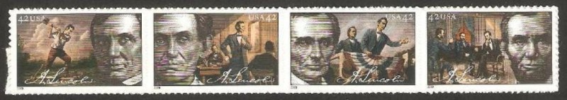 4141 a 4144 - Abraham Lincoln, 16º presidente de 1861 a 1865