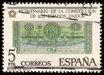 Bicentenario de la Independencia de los EEUU - Billete de un dólar