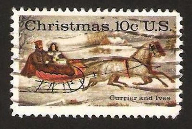 navidad, currier and ives