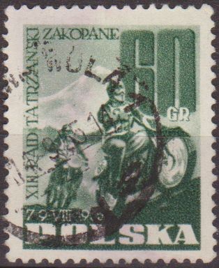 Polonia 1955 Scott 694 Sello Motoristas Usado Polska Poland Polen Pologne 