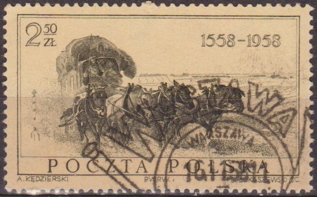 Polonia 1958 Scott 829 Sello Diligencia Usado Polska Poland Polen Pologne 