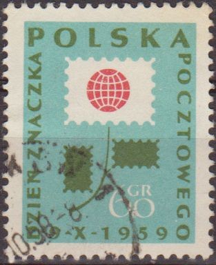 Polonia 1959 Scott 873 Sello Flor hecha de sellos Usado Polska Poland Polen Pologne 