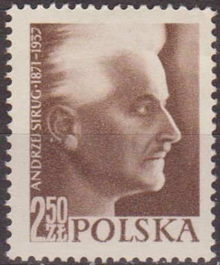 Polonia 1957 Scott 796 Sello Nuevo Personajes Novelista Andrzej Strug Polska Poland Polen Pologne