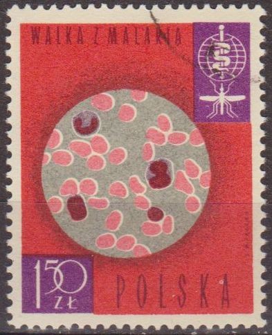 Polonia 1962 Scott 1088 Sello Nuevo Lucha contra la Malaria Celulas Sanguineas matasellos de favor 