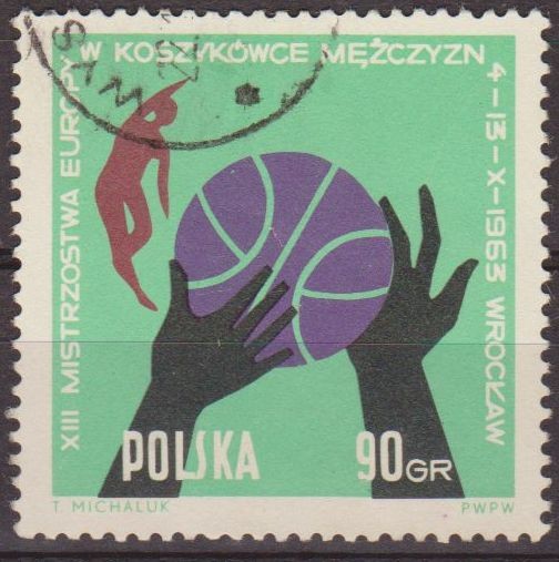 Polonia 1963 Scott 1162 Sello Baloncesto Jugadas Posicion del Balon Usado Polska Poland Pologna