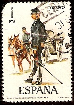 Uniformes militares - Oficial de Administración Militar, 1875