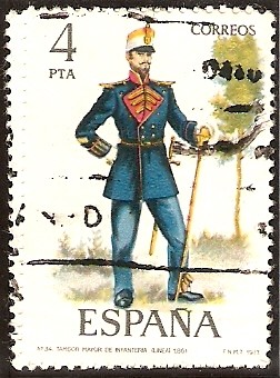 Uniformes militares - Tambor Mayor de Infantería de Línea, 1861