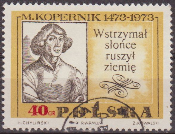 Polonia 1969 Scott 1659 Sello Nuevo Nicolas Copernico Xilografia de Tobias Stimer