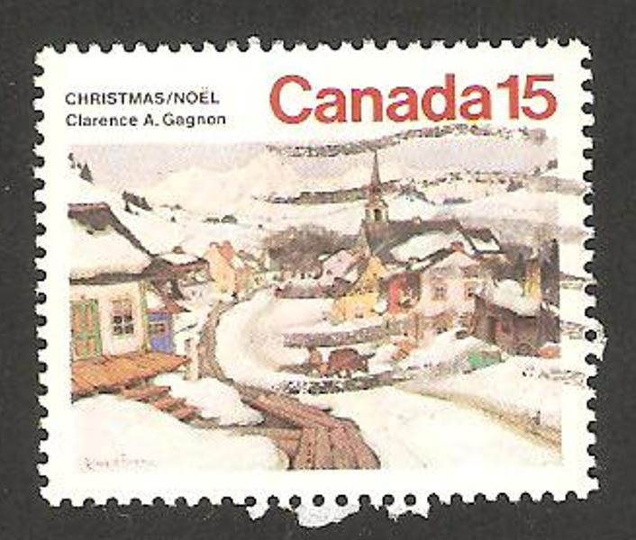 navidad, cuadro de clarence a gagnon, villa laurentides