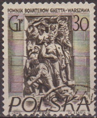 Polonia 1956 Scott 737 Sello Monumentos de Varsovia Monumento Ghetto Usado Polska Poland Polen Polog