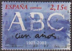 ESPAÑA 2003 3963 Sello Centenario Diario ABC Madrid usado Espana Spain Espagne Spagna Spanje Spanien