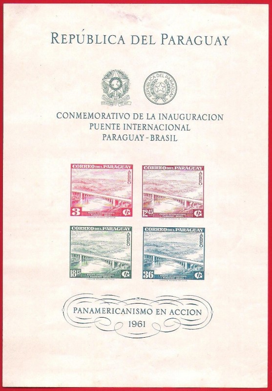 CONMEMORATIVO DE LA INAUGURACION PUENTE INTERNACIONAL PARAGUAY - BRASIL.