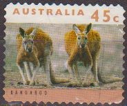 AUSTRALIA 1993 Scott 1276 Sello Animales Dos Canguros adultos Two adult Kangaroos Usado Michel 1404 