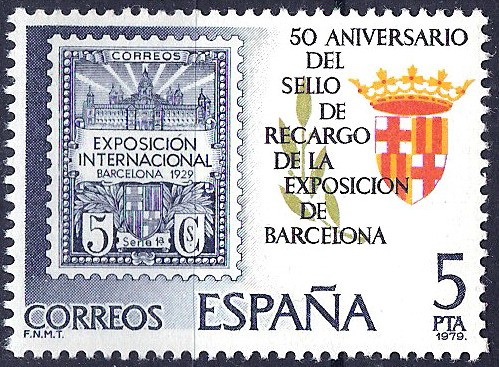 2549  50 Aniv.º  del sello de recargo de la exposición de Barcelona