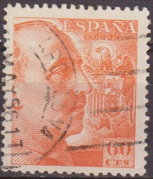 ESPAÑA 1940 928 Sello º General Franco 60c