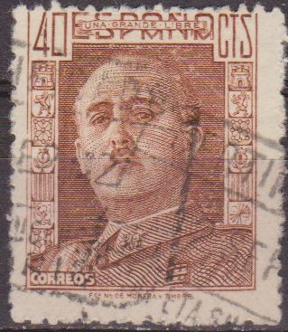 ESPAÑA 1942 953 Sello General Franco 40c Usado Espana Spain Espagne Spagna Spanje Spanien 