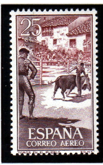 1960 Tauromaquia: Toros en el pueblo Edifil 1266