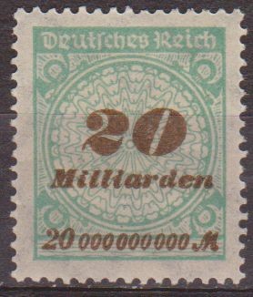 Deutsches Reich 1923 Scott 298 Sello * Numeros Cifras 20 Millardos Alemania Allemagne Duitsland Germ