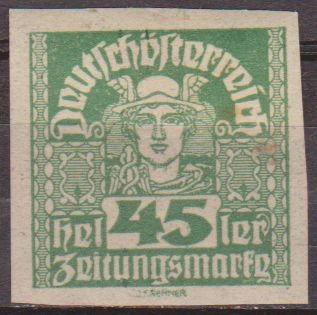 Austria 1920 Scott P41 Sello * Mercurio Sin dentar 45h Osterreich Autriche 