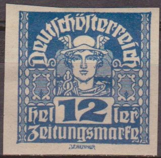 Austria 1920 Scott P36 Sello * Mercurio Sin dentar 12h Osterreich Autriche 