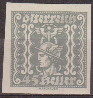 Austria 1921 Scott P48 Sello * Mercurio Sin dentar 45h Osterreich Autriche 