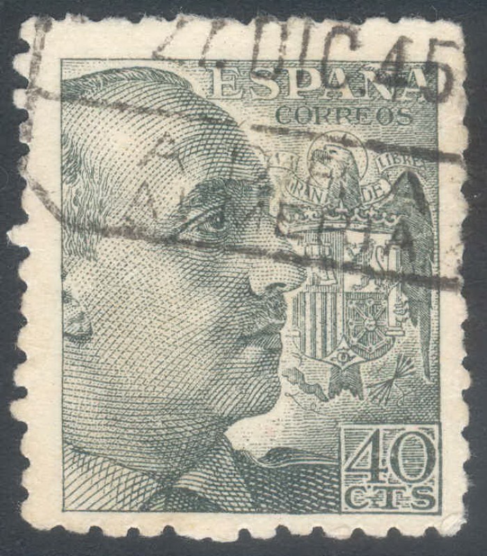 ESPAÑA 1940_925 General Franco y escudo de España