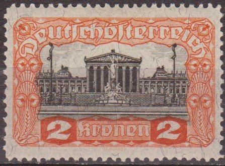 Austria 1919 Scott 219 Sello * Edificio del Parlamento 2k Osterreich Autriche 