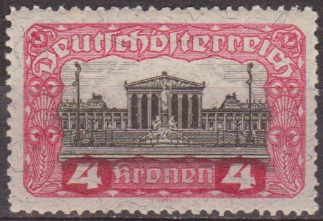 Austria 1919 Scott 222 Sello * Edificio del Parlamento 4k Osterreich Autriche 