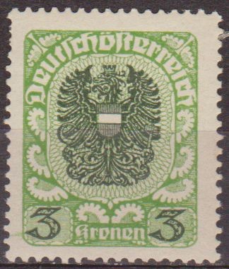 AUSTRIA 1920 Scott 243 Sello * Escudo de Armas 3k Osterreich Autriche 