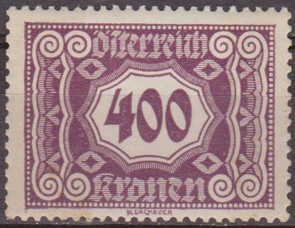 AUSTRIA 1922 Scott J121 Sello **  Cifras Numeros 400k Osterreich Autriche 