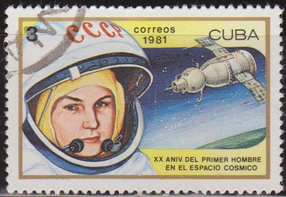 Cuba 1981 Scott 2401 Sello * Astronauta Astronaute Aniv. 1º Hombre en el Espacio