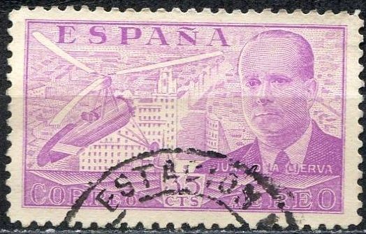 España 1939 882 Sello º Juan de la Cierva y Autogiro 35c