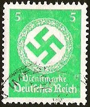 DEUTSCHES REICH - DIENFMARKE - CRUZ EVASTICA Y CORONA