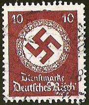 DEUTSCHES REICH - DIENFMARKE - CRUZ EVASTICA Y CORONA