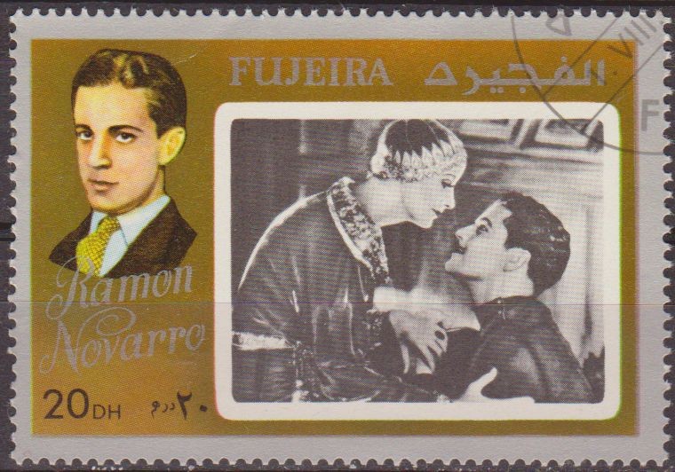 Fujeira 1972 Sello * Actores del Cine Mundial Ramon Novarro 20DH 