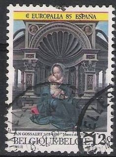 Belgica 1985 Scott 1185 Sello º Europalia Virgen de Louvain 12fr Belgique Belgium 