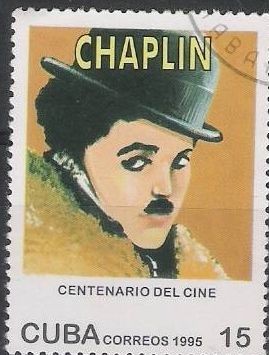 Cuba 1995 Scott 3692 Sello * Centenario Cine Cinema Charles Chaplin Timbre 15c