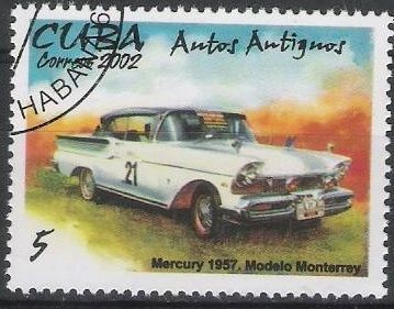 Cuba 2002 Scott 4251 Sello * Autos Antiguos Voitures Mercury 1957 Md. Monterrey Timbre 5c