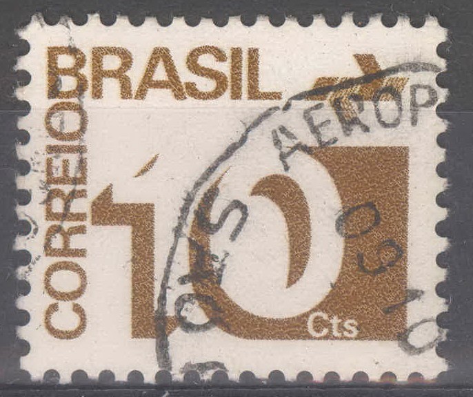 BRASIL_SCOTT 1249 NUMERAL Y EMBLEMA DE CORREOS (10CTS)