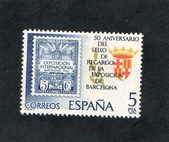 2549- 50 ANIVº DEL SELLO DE RECARGO DE LA EXPOSICION DE BARCELONA