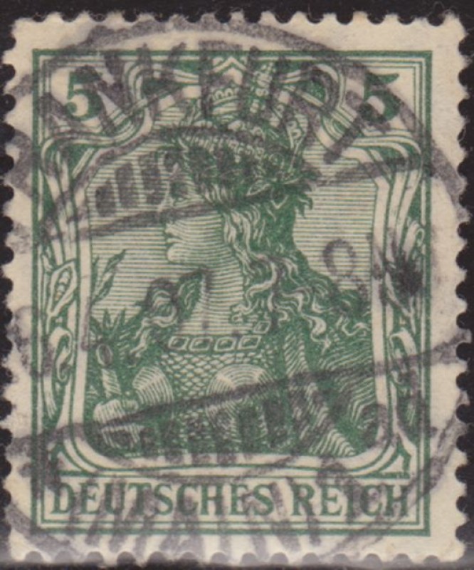 Alemania 1902 Scott 67 Sello º Alegoría Germania 5 Pfennig Deutsches Reich Allemagne Duitsland Germa