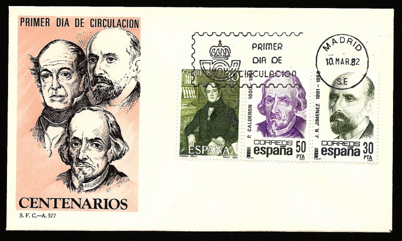 Centenarios -J.Ramón Jiménez - Calderón - Andrés Bello - SPD