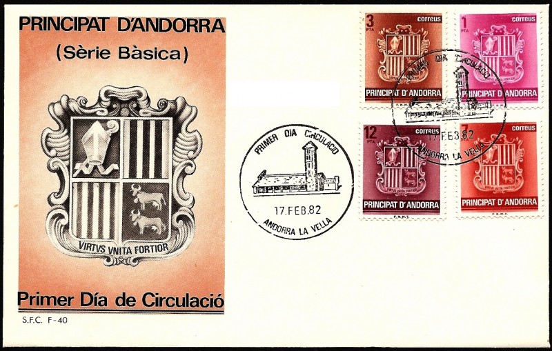 Escudo del principado de Andorra - serie básica 1982 - SPD