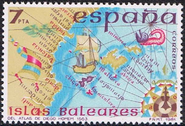 ESPAÑA INSULAR. ISLAS BALEARES. ATLAS DE DIEGO HOMMEN