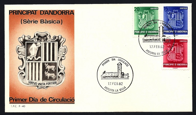 Escudo del principado de Andorra - serie básica 1982 - SPD